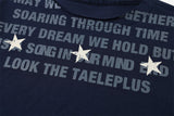 DAXUEN navy layered look long-sleeve t-shirt with distressed graphics
