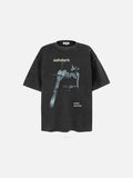 DAXUEN faded blue-grey oversized 'NOT TODAY DEVIL' graphic tee