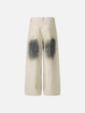 DAXUEN light beige distressed number 10 wide-leg pants