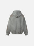 DAXUEN faded olive green distressed waffle knit hoodie