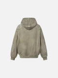 DAXUEN faded olive green distressed waffle knit hoodie