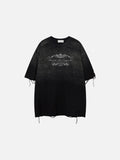 DAXUEN distressed ombre vintage graphic t-shirt