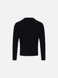 DAXUEN black long-sleeve tee with distressed open-mouth graphic