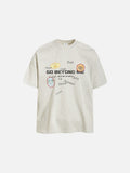 DAXUEN black oversized distressed oval graphics T-shirt