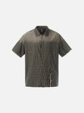 DAXUEN Oversized plaid button-up shirt with embroidery