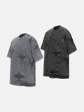 DAXUEN Distressed oversized short-sleeved t-shirt in grey