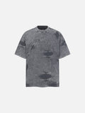 DAXUEN Distressed oversized short-sleeved t-shirt in grey