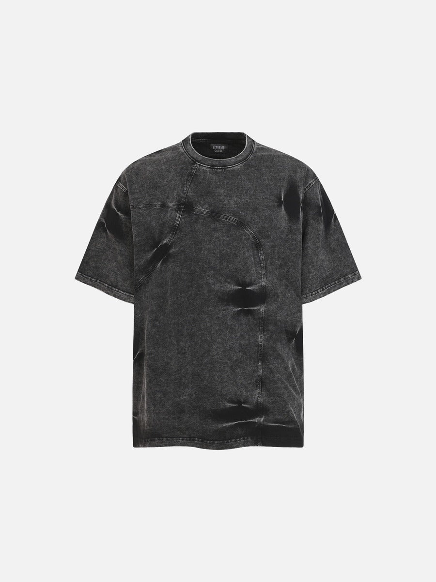 DAXUEN Distressed oversized short-sleeved t-shirt in grey