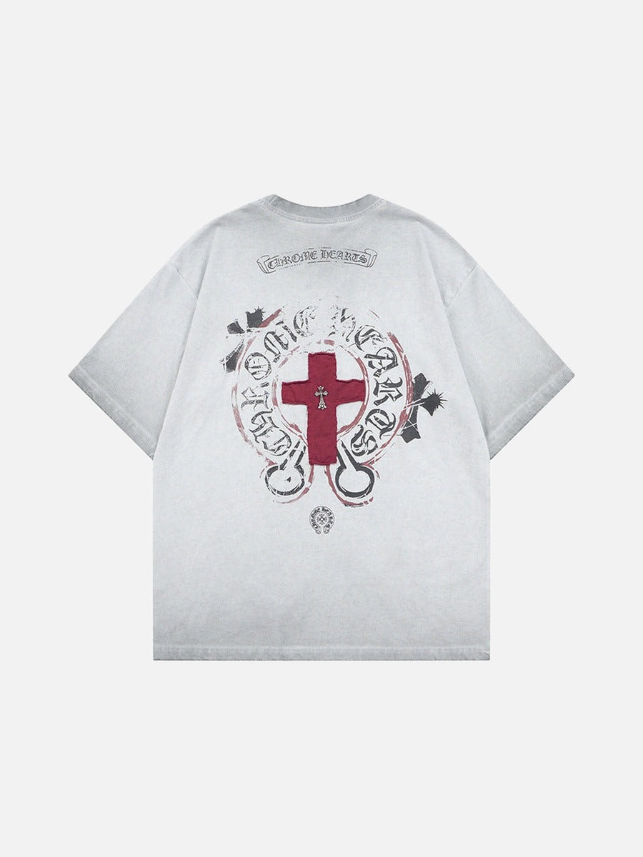 DAXUEN Distressed oversized short-sleeved t-shirt with graphics