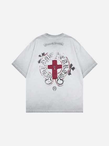 DAXUEN Distressed oversized short-sleeved t-shirt with graphics