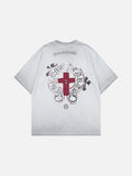 DAXUEN Distressed oversized short-sleeved t-shirt with graphics