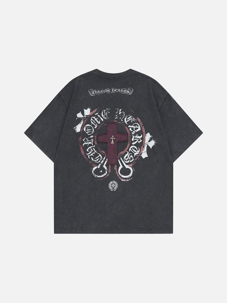 DAXUEN Distressed oversized short-sleeved t-shirt with graphics