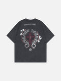 DAXUEN Distressed oversized short-sleeved t-shirt with graphics