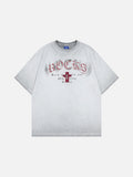 DAXUEN Distressed oversized short-sleeved t-shirt with graphics