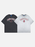 DAXUEN Distressed oversized short-sleeved t-shirt with graphics