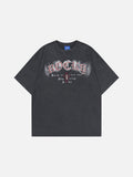 DAXUEN Distressed oversized short-sleeved t-shirt with graphics