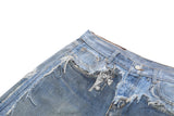 Distressed Patchwork Wide-Leg Short