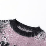 DAXUEN pink oversized splatter graphic sweater