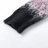 DAXUEN pink oversized splatter graphic sweater
