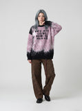 DAXUEN pink oversized splatter graphic sweater — model photo