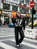 Distressed Pixelated Rock Graphic Knit Sweater