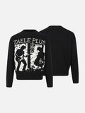 Distressed Pixelated Rock Graphic Knit Sweater