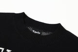 Distressed Pixelated Rock Graphic Knit Sweater