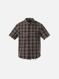 DAXUEN Distressed plaid button-up shirt with frayed edges