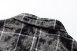 DAXUEN blue and black distressed plaid button-up shirt