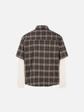 Plaid Faux-Layered Distressed Shirt