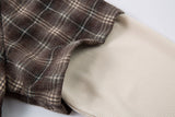 DAXUEN brown plaid faux-layered button-up shirt