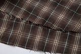 DAXUEN brown plaid faux-layered button-up shirt