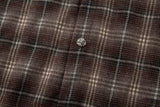 DAXUEN brown plaid faux-layered button-up shirt