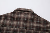 DAXUEN brown plaid faux-layered button-up shirt