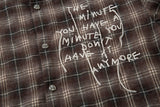 DAXUEN brown plaid faux-layered button-up shirt
