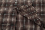 DAXUEN brown plaid faux-layered button-up shirt