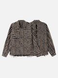 DAXUEN plaid oversized distressed long-sleeve shirt