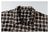 DAXUEN plaid oversized distressed long-sleeve shirt