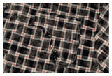 DAXUEN plaid oversized distressed long-sleeve shirt