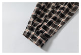 DAXUEN plaid oversized distressed long-sleeve shirt