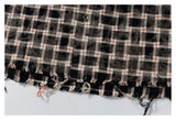 DAXUEN plaid oversized distressed long-sleeve shirt