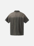 DAXUEN Distressed plaid short sleeve collared shirt