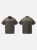 DAXUEN Distressed plaid short sleeve collared shirt