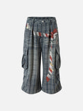 DAXUEN Distressed plaid wide-leg cargo pants
