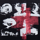 DAXUEN black oversized distressed portrait grid graphic tee