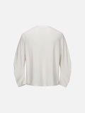 DAXUEN ecru oversized distressed portrait grid tee