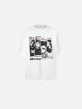 DAXUEN washed black oversized distressed portraits graphic tee