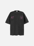 DAXUEN dark grey oversized musician graphic tee