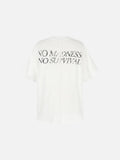 DAXUEN white oversized distressed abstract graphic tee
