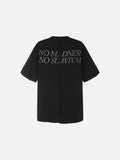 DAXUEN white oversized distressed abstract graphic tee